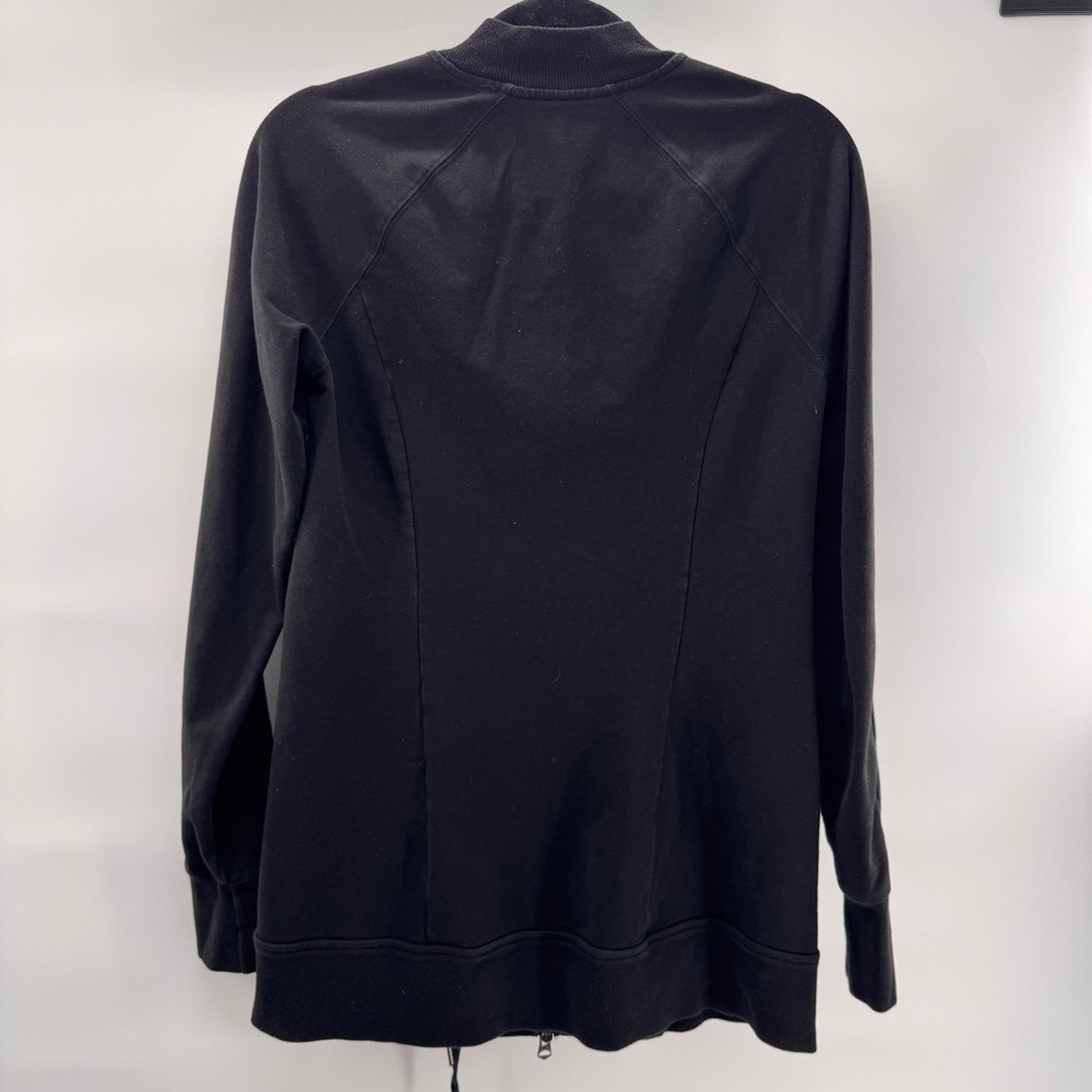Armani Exchange Black Jacket Lace up Zip Tunic Cotton Sweatshirt Large - Picture 5 of 6